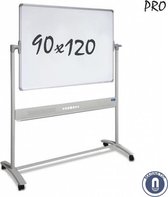 IVOL Whiteboard 90x120cm - Verrijdbaar - Krasvast - Dubbelzijdig - Magnetisch
