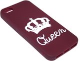 Queen hoesje siliconen kastanjerood Geschikt voor iPhone 5/ 5S/ SE