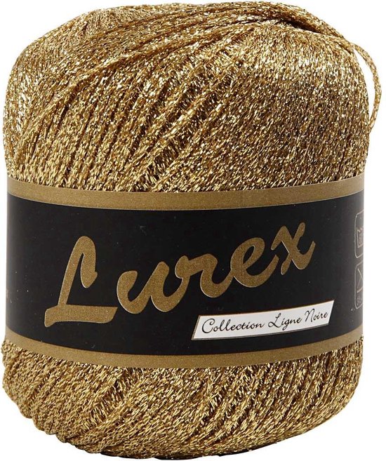 Glitter garen, l: 160 m, goud, 25gr