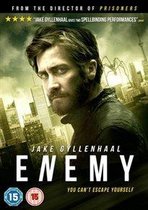 DVD hoes van de film 'Enemy' met Jake Gyllenhaal. De tekst "ENEMY" en "YOU CAN'T ESCAPE YOURSELF" is prominent aanwezig.