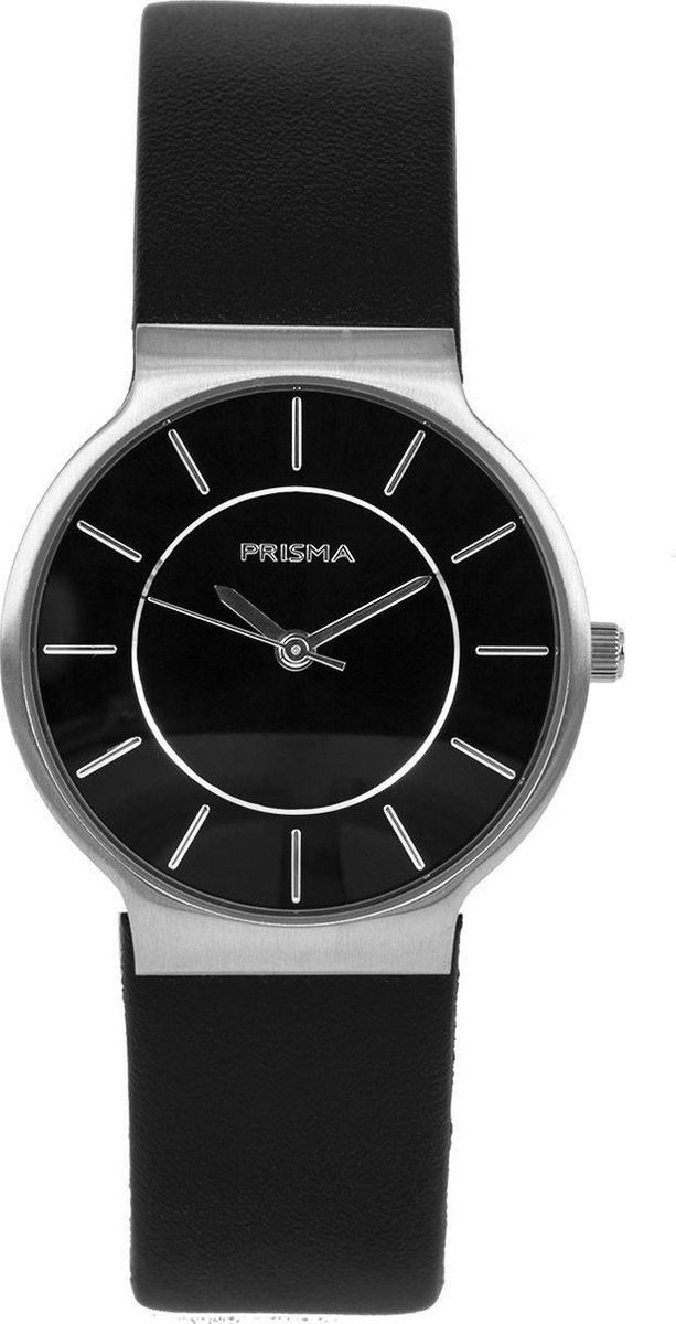 Prisma Dameshorloge P.1811 Lederen band Zilver