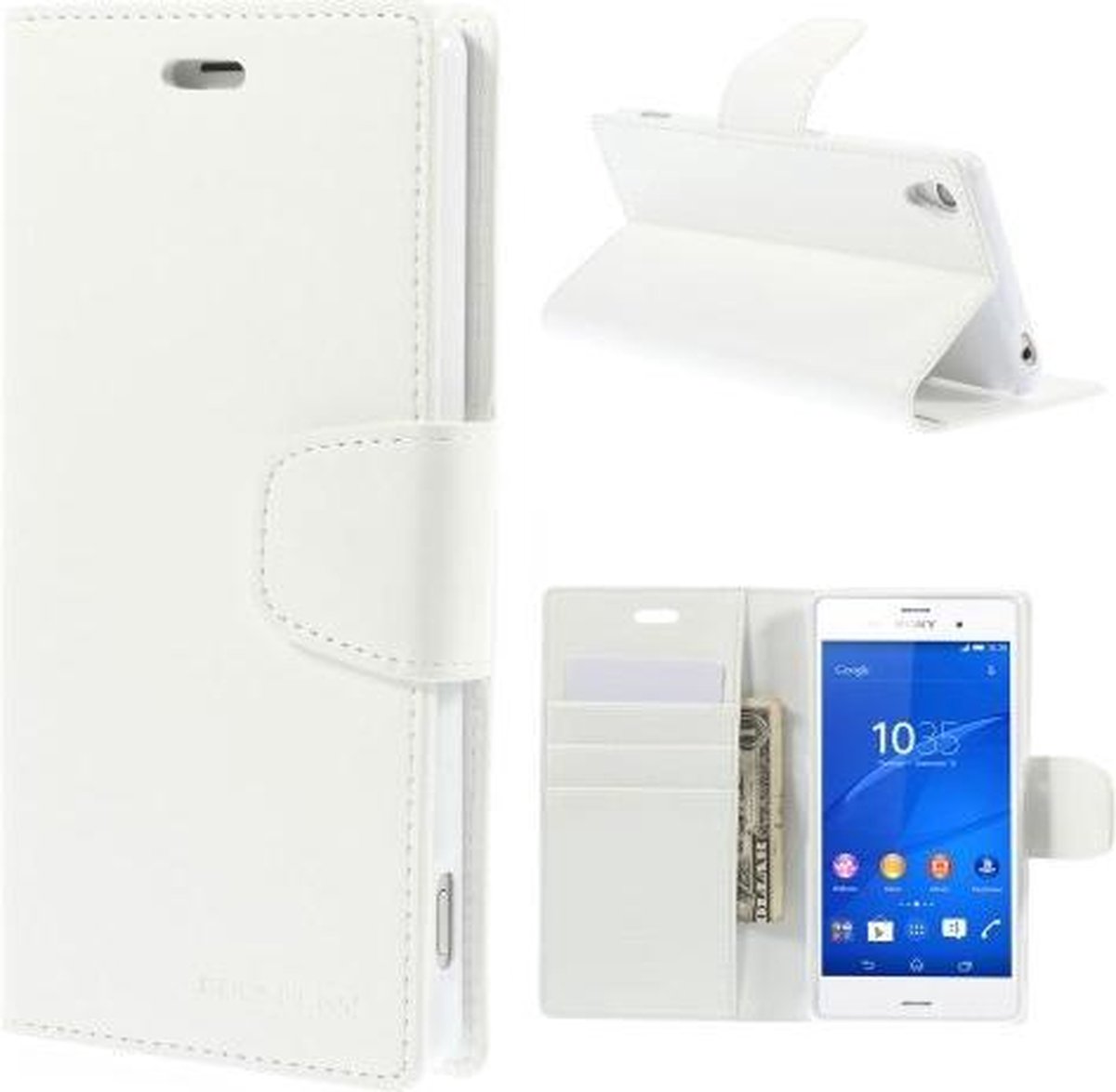 Goospery Sonata Leather case hoesje Sony Xperia Z5 wit