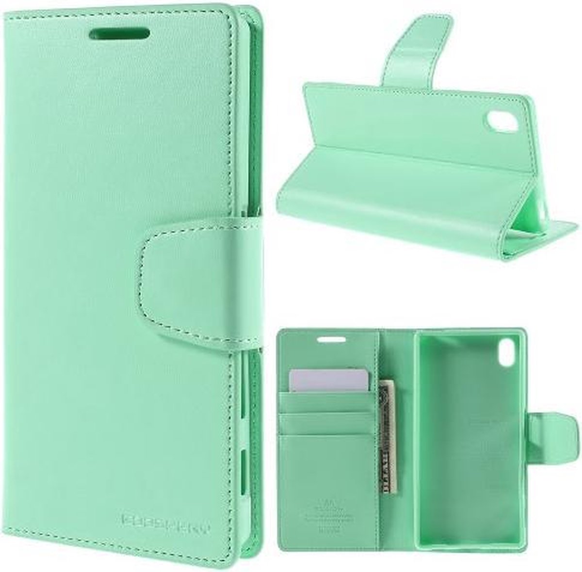 Goospery Sonata Leather case hoesje Sony Xperia Z5 Compact mint