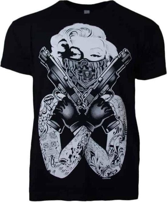 Marilyn Monroe Gangsta Guns Heren T Shirt S 2856