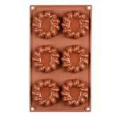 Siliconen Bakvorm Koekjes Krans - Chocolade - 6 Stuks