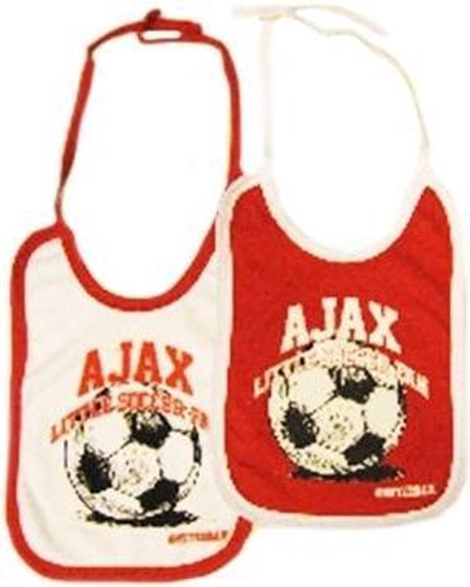Goedkoopste Ajax Slabbetjes 2-pack Wit/rood Little Soccer Fan