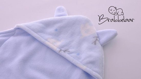 Brabbelaar - Baby Inbakerdoek - inbakerslaapzak - Pasgeboren 0-8 mnd - 78cm - Baby blauw