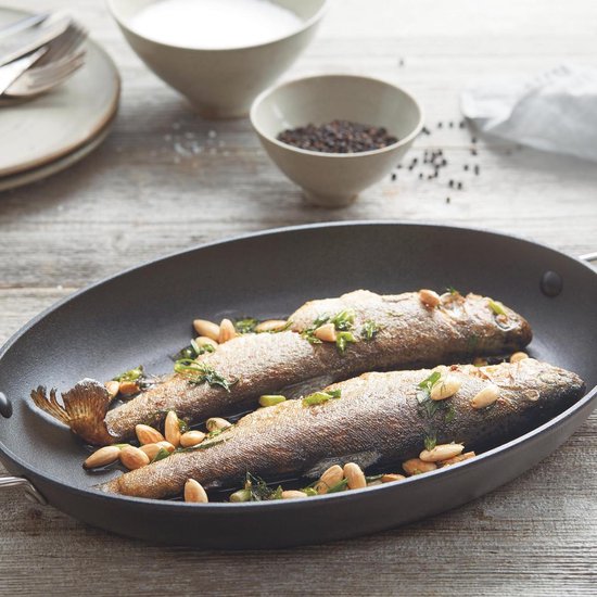 Point-Virgule Pan-à-moi Vispan - Ovaal - Gietijzer - Excalibur coating - 38x26cm