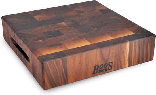 Boos Blocks hakblok walnoot vierkant 46 x 46 x 7,5 cm | bol.com