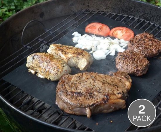 BBQ Grill Mat – Set van 2 - Barbecue Bakmat – Ovenmat – Oven Beschermer - 30 x 40 cm