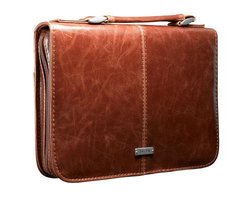 Brown LL Bible Cover Faith Badge Med
