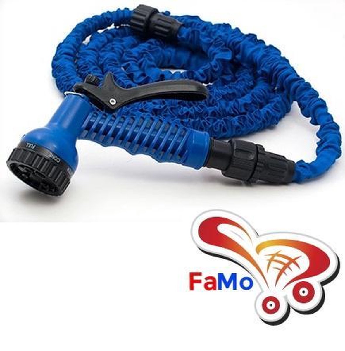 FaMo - Magic Hose flexibele Uitrekbare Tuinslang Xhose incl. luxe sproeikop 15m BLAUW - FaMo