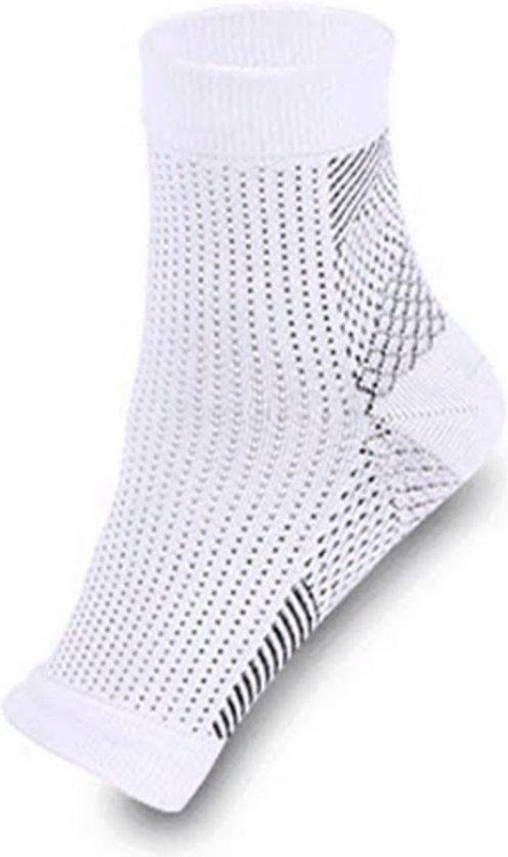 Compressie Sokken – Wit – Sportsokken - Wandel sokken - Outdoor sokken Reissokken - 2 paar - Steunkousen - Maat L (40-44)