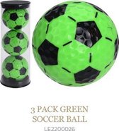 Golfball groen met voetbal print 3 stuks