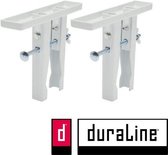 Duraline radiatorsteun - Plankdrager voor op radiator - Klemsysteem voor verwarming - 2 stuks - Wit