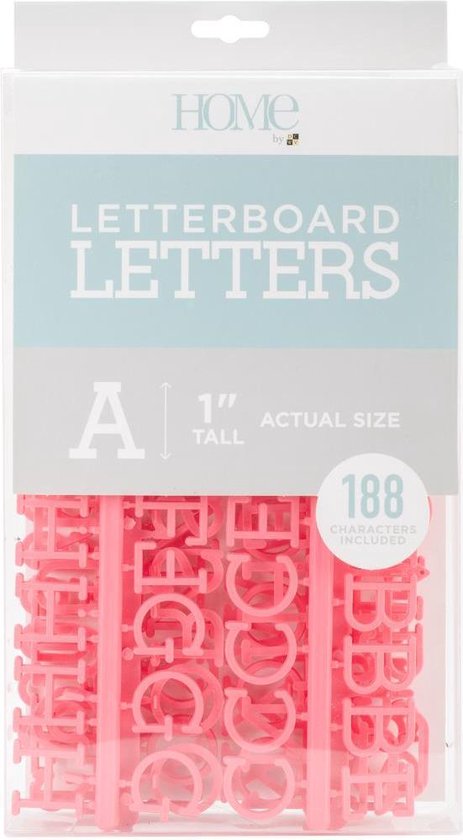 DCWV  - Letterboard Letters & Characters - 188 stuks -  Roze