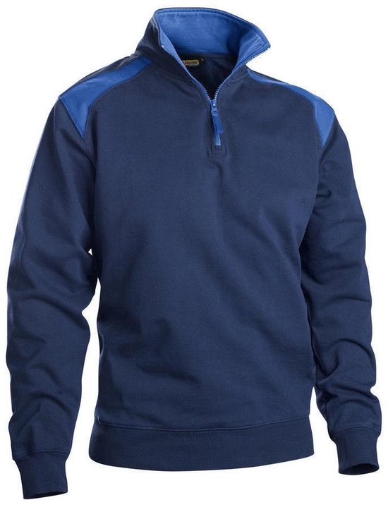 Blåkläder 3353-1158 Pull demi-zip Bleu marine / Bleu royal taille M