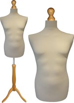 Beige heren  paspop met licht bruine sparkling driepoot