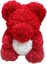 Teddy beer hart - rood - Roosbeer| Rosebear |Teddy Beer - Rozen | Roos | Bloemen |Verjaardagscadeau| Moederdag | Liefde | Rood | 40 CM | Valentijnscadeau | Inclusief Giftbox