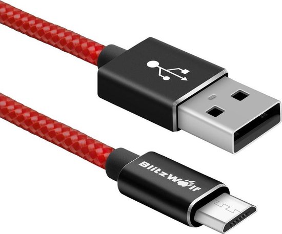 sand Bekræfte afslappet Sterke Android oplader Micro USB naar USB kabel van BlitzWolf (1 m rood) |  bol.com