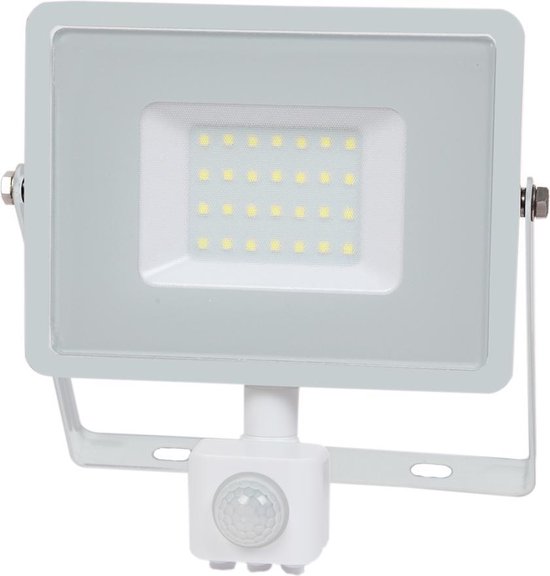 V-tac VT-30-W-S LED schijnwerper met sensor - 30 W - 2400 Lm - 4000K - wit