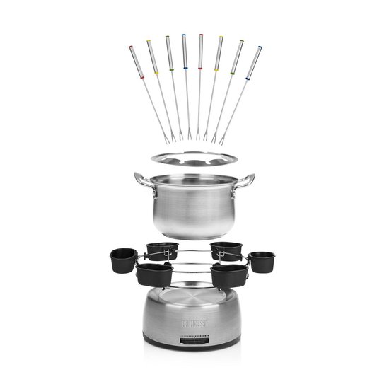 Princess Fonduepan 172680 - Elektrische Fondueset - 8 Personen - Olie, Kaas, Chocolade - Met Sausring - 1.2 Liter - RVS — afbeelding 4