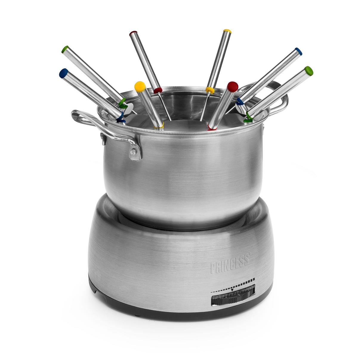 Princess Fonduepan 172680 - Elektrische Fondueset - 8 Personen - Olie, Kaas, Chocolade - Met Sausring - 1.2 Liter - RVS — cadeau in Kookcadeaus - foto 6