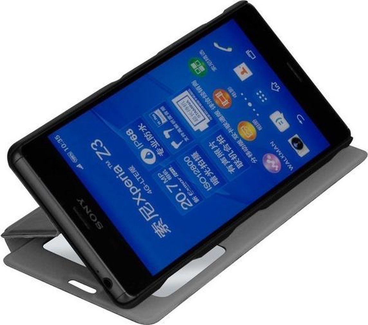 Zwart flipcover met venster voor de Sony Xperia Z3