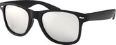 Wayfarer Zonnebril Mat Zwart Spiegel Zilver