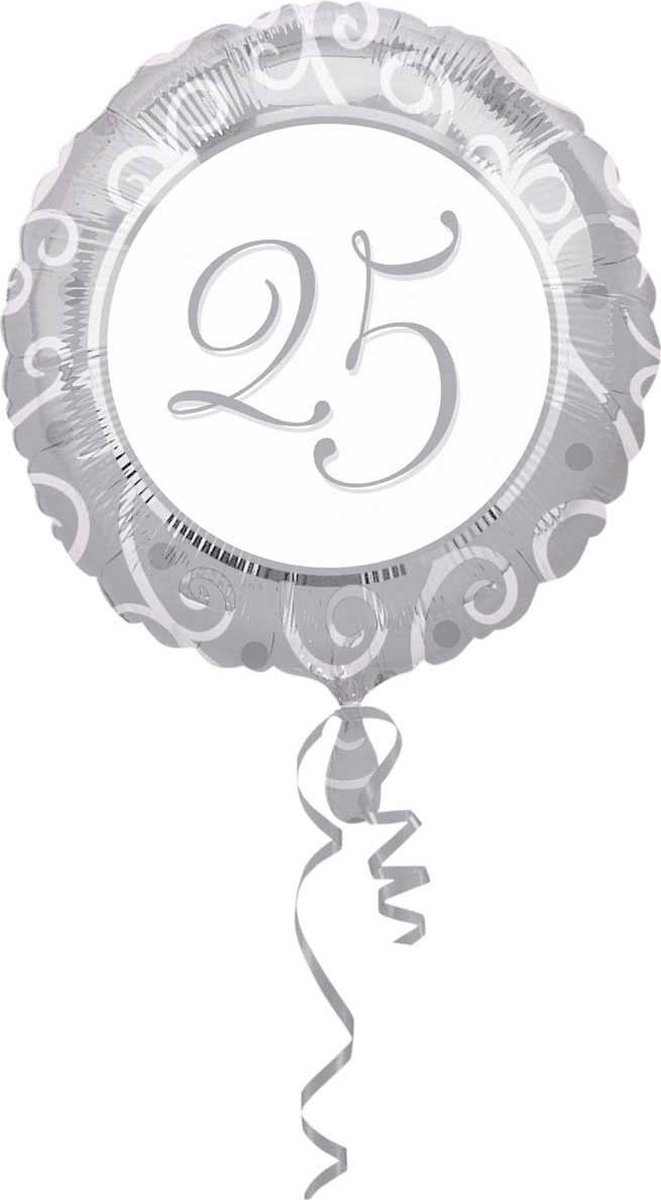 Anagram - Folieballon - Zilver - 25 - Zonder vulling - 43cm