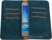 Blauw Pull-up Large Pu portemonnee wallet voor Samsung Galaxy A8