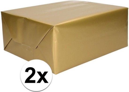 2x Inpakpapier goud 70 x 200 cm - / cadeaupapier | bol.com