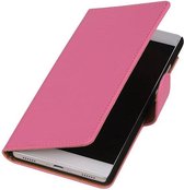 Huawei P8 - Effen Roze - Book Case Wallet Cover Cover