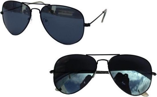 Aviator zonnebril zwart met donkere glazen voor volwassenen - Piloten  zonnebrillen... | bol.com