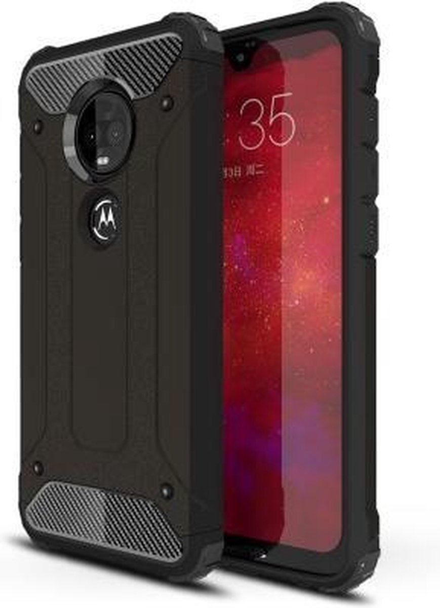 Motorola Moto G7 silicone TPU hybride zwart hoesje case