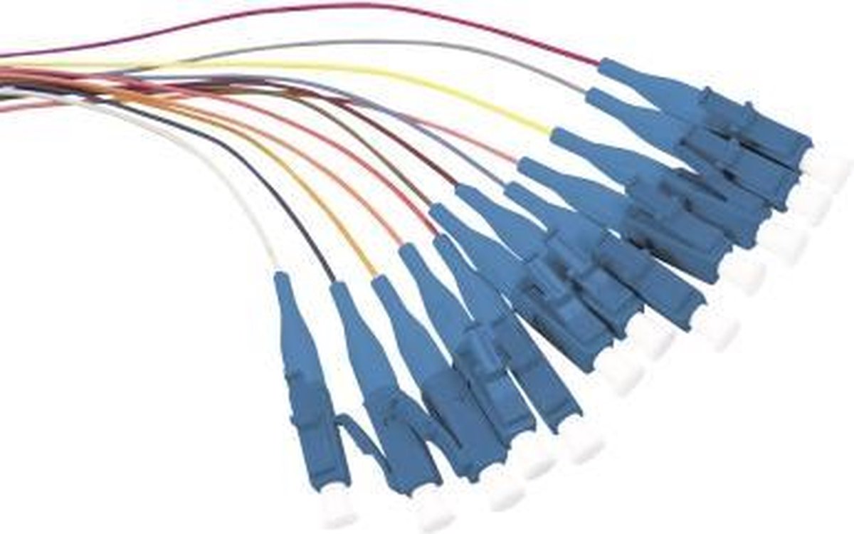 Fiber Pigtail Set 12X Lc Os2 2M Colored Blue Connector