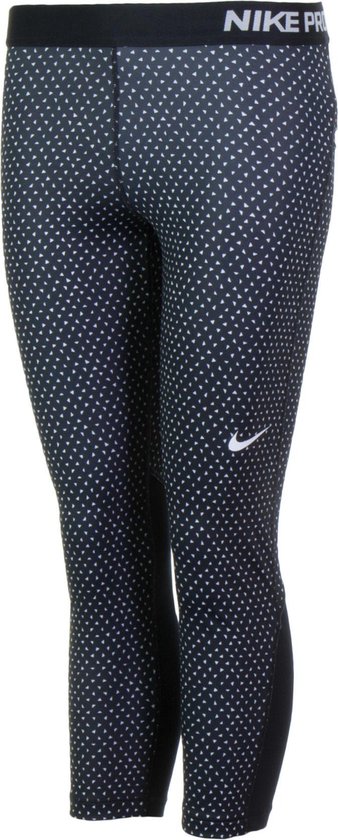 Nike Pro Dri-Fit Capri Dames Loopbroek - Maat M - Vrouwen - zwart/wit |  bol.com