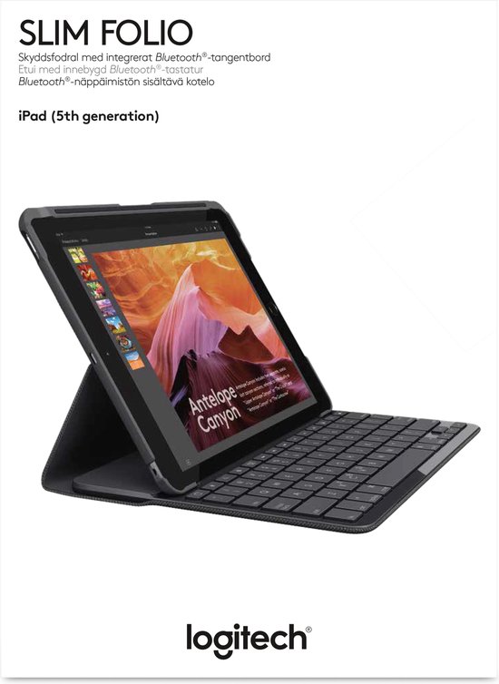 Logitech Slim Folio Toetsenbord Case voor iPad 2017 Qwerty Logitech Slim Folio Toetsenbord Case voor iPad 2017 Qwerty