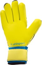 Uhlsport Speed Up Absolutgrip Fingersurround  Keepershandschoenen - Unisex - geel/zwart/blauw Maat 8 1/2