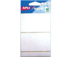 Agipa witte etiketten in etui ft 50 x 77 mm (b x h), 14 stuks, 2 per blad