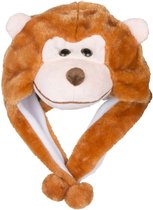 Eddy Toys Dierenmuts Pluche Aap Bruin
