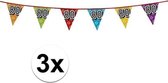 3x 80 jaar vlaggenlijn glitters  - verjaardag slingers