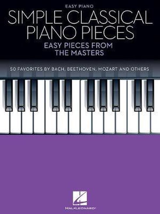 Boek 'Simple Classical Piano Pieces', met een close-up van een pianoklavier en de tekst 'Easy Piano Simple Classical Piano Pieces'.