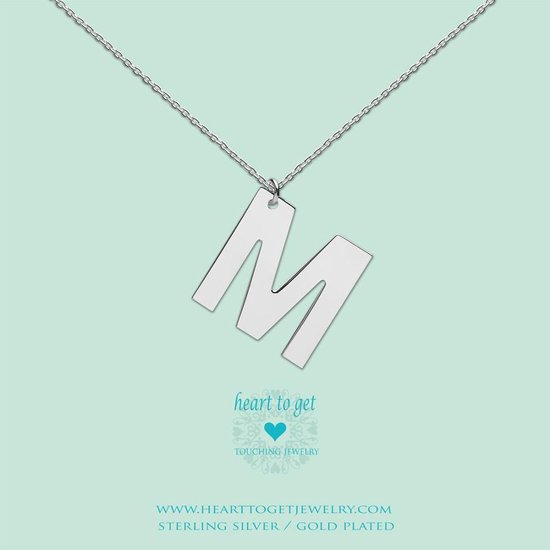 Heart to Get - Grote Letter M - Ketting - Zilver