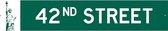 Signs-USA straatnaambord - 42ND Street - Wandbord - Dibond - 60x12 cm