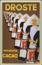 Droste reclame Verpleegster Cacao - Metalen reclamebord - Wandbordje - 10x15 cm