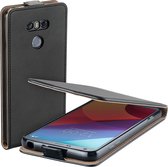 MP Case zwart eco lederen flip case voor LG G6 / G6 Dual flip cover