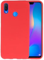 Hoesje Geschikt voor de Huawei P Smart Plus - Backcover Color Telefoonhoesje - Rood
