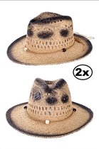 2x Zomerhoed cowgirl stro naturel