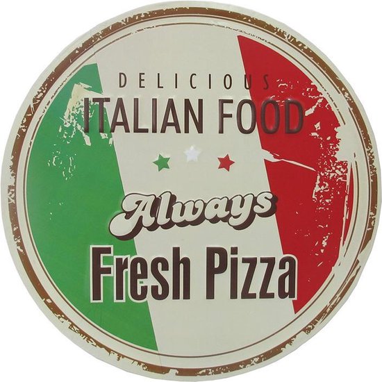 Signs-USA Fresh Pizza - Retro Wandbord - Metaal